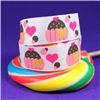 Order  Sweet Treat Ribbon - 22mm White/Heart Cupcake